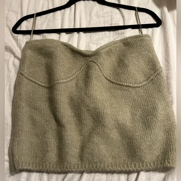 chartreuse zara sweater tube top - Picture 1 of 2